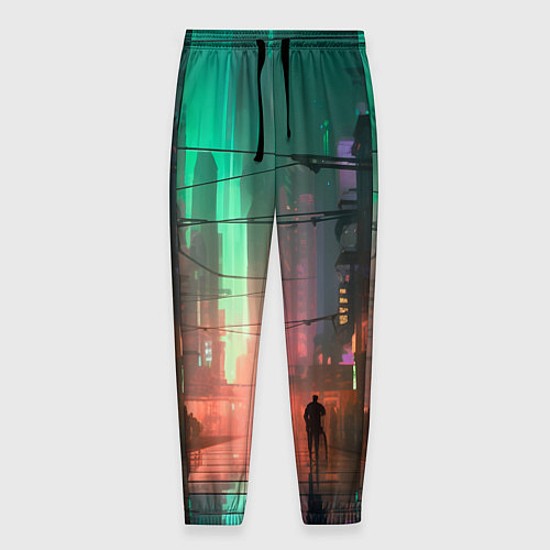 Мужские брюки Кибер город будущего / 3D-принт – фото 1