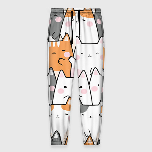 Мужские брюки Семья котиков / 3D-принт – фото 1