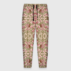 Мужские брюки Розовые цветы и вензеля