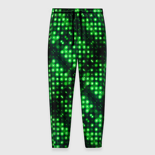 Мужские брюки Яркие зеленые точки / 3D-принт – фото 1