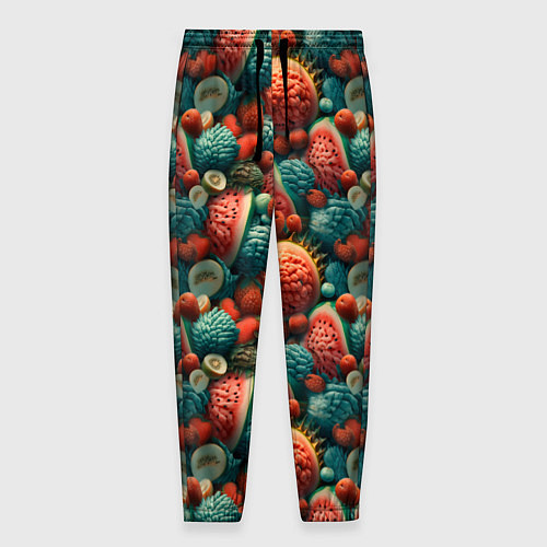 Мужские брюки Тропические фрукты паттерн / 3D-принт – фото 1