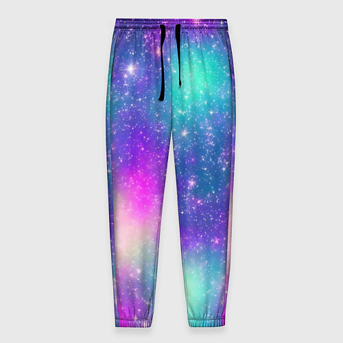 Мужские брюки Яркий розово-голубой космос / 3D-принт – фото 1