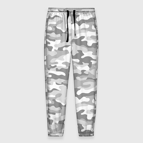 Мужские брюки Камуфляж серый / 3D-принт – фото 1