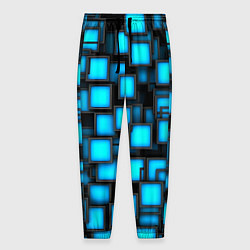 Мужские брюки Геометрия - синие квадраты