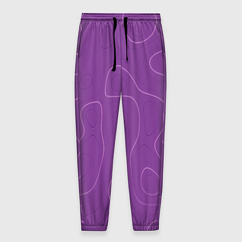 Мужские брюки Объемные разводы - яркий фиолетовый - узор Хуф и С / 3D-принт – фото 1