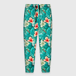 Мужские брюки Летние цветочки паттерн