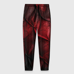 Брюки на резинке мужские Black red texture, цвет: 3D-принт