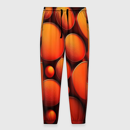 Мужские брюки Оранжевы е круглые плиты / 3D-принт – фото 1