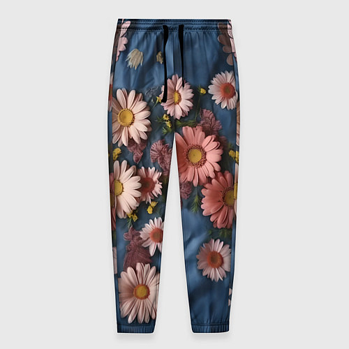 Мужские брюки Хризантемы на джинсе / 3D-принт – фото 1