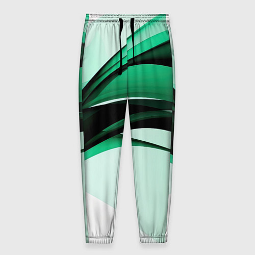 Мужские брюки White green black / 3D-принт – фото 1
