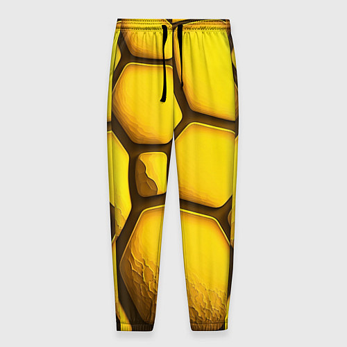 Мужские брюки Желтые объемные плиты / 3D-принт – фото 1