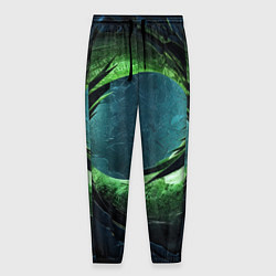 Мужские брюки Объемная зеленая абстракция