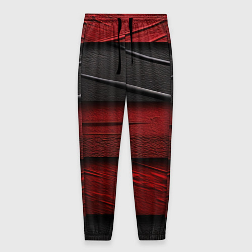 Мужские брюки Black red texture / 3D-принт – фото 1