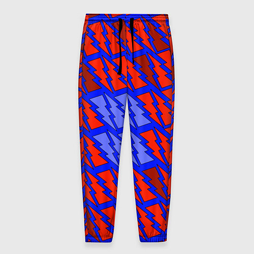 Мужские брюки Ретро молнии красно-синие / 3D-принт – фото 1