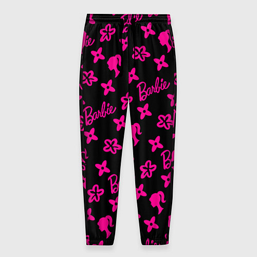 Мужские брюки Барби паттерн черно-розовый / 3D-принт – фото 1