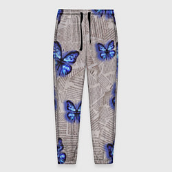 Мужские брюки Газетные обрывки и синие бабочки