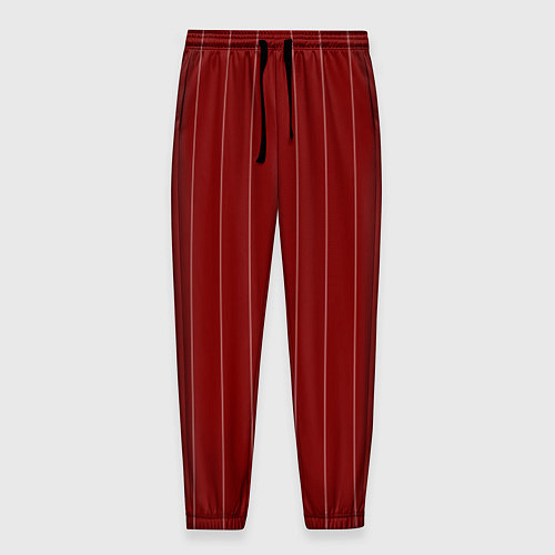 Мужские брюки Тёмно-красный полосатый / 3D-принт – фото 1