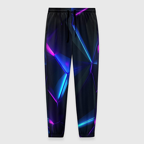 Мужские брюки Синий и фиолетовый неон / 3D-принт – фото 1