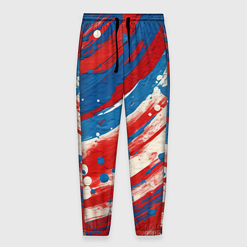 Мужские брюки Краски в цветах флага РФ / 3D-принт – фото 1