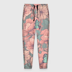 Мужские брюки Паттерн с бабочками и цветами
