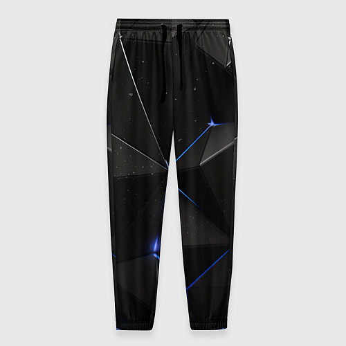 Мужские брюки Black geometry texture / 3D-принт – фото 1