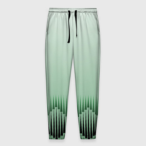 Мужские брюки Зеленый градиент с ромбами / 3D-принт – фото 1