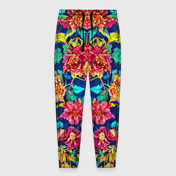 Мужские брюки Зеркальный цветочный паттерн - мода
