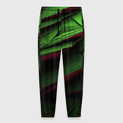 Мужские брюки Зеленые абстрактные полосы