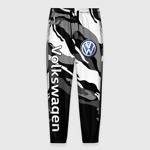 Мужские брюки Фольцваген - белый камуфляж / 3D-принт – фото 1
