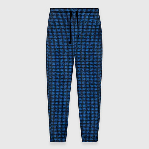 Мужские брюки Мелкая синяя плитка текстура / 3D-принт – фото 1