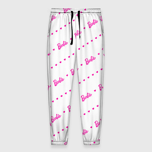Мужские брюки Барби паттерн - логотип и сердечки / 3D-принт – фото 1