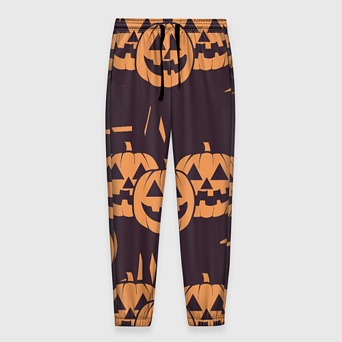 Мужские брюки Фонарь джек в грандж стиле halloween тыква cartoon / 3D-принт – фото 1