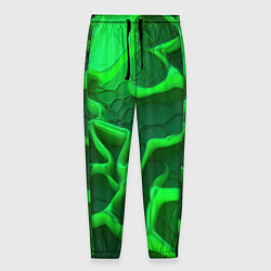 Брюки на резинке мужские Объемные зеленые линии, цвет: 3D-принт