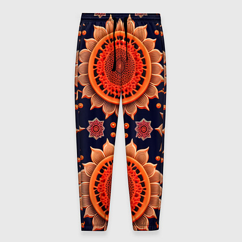 Мужские брюки Солнце в виде узора / 3D-принт – фото 1