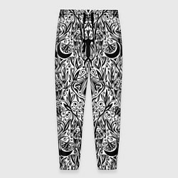 Брюки на резинке мужские Bats and moths - gothic pattern, цвет: 3D-принт