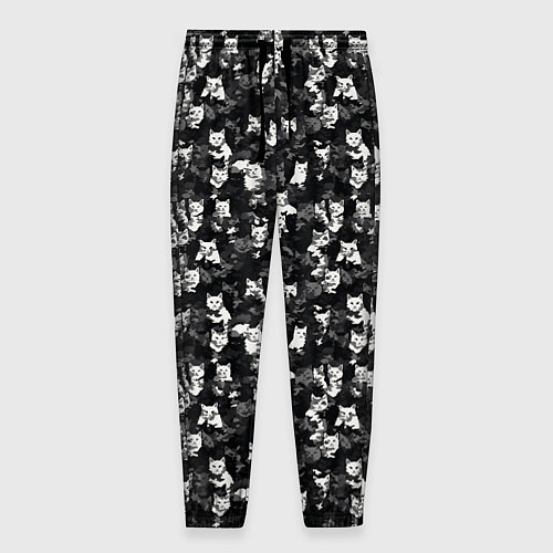 Мужские брюки Камуфляж с котиками / 3D-принт – фото 1