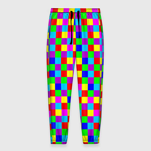 Мужские брюки Разноцветные плитки / 3D-принт – фото 1