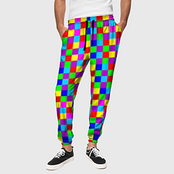 Брюки на резинке мужские Разноцветные плитки, цвет: 3D-принт — фото 2