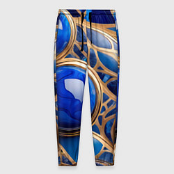 Брюки на резинке мужские Лазуритовый флюид, цвет: 3D-принт
