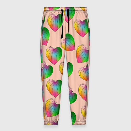 Мужские брюки Цветной листик / 3D-принт – фото 1