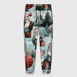 Мужские брюки Рождественский узор с Санта Клаусами