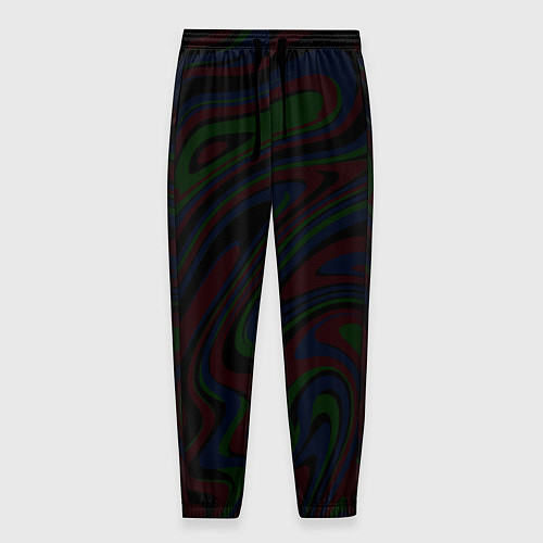 Мужские брюки Абстракция тёмные краски / 3D-принт – фото 1