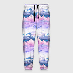 Брюки на резинке мужские Розовые горы паттерн, цвет: 3D-принт