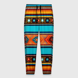 Брюки на резинке мужские Этнический принт в горизонтальную полоску, цвет: 3D-принт
