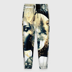 Брюки на резинке мужские Игра разума в стиле абстрактный экспрессионизм, цвет: 3D-принт