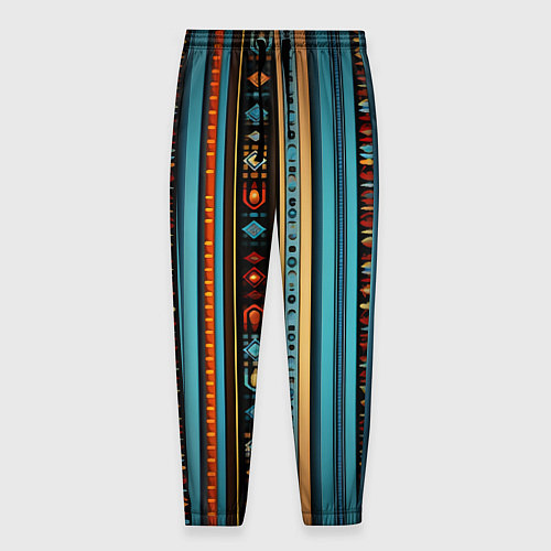 Мужские брюки Этнический паттерн в вертикальную полоску / 3D-принт – фото 1