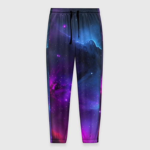 Мужские брюки Бескрайний космос фиолетовый / 3D-принт – фото 1