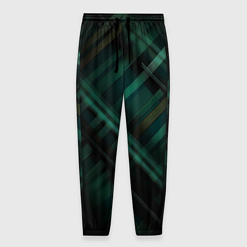 Мужские брюки Тёмно-зелёная шотландская клетка / 3D-принт – фото 1