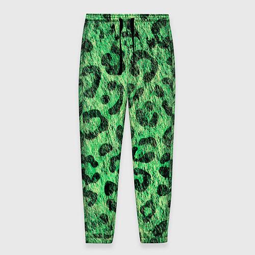 Мужские брюки Зелёный леопард паттерн / 3D-принт – фото 1