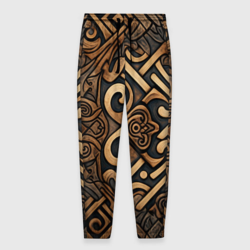 Мужские брюки Асимметричный узор в викингском стиле / 3D-принт – фото 1